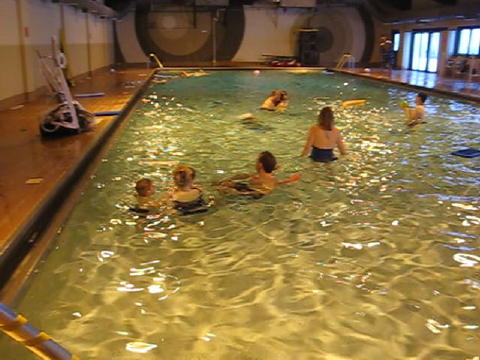 Anna first swim in pool 2