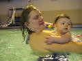Anna swimming with Aunt Dawn