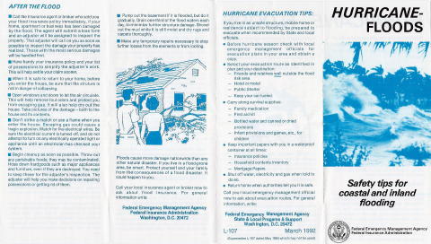 1992-03 FEMA Hurricane Bulletin L-107 (front)